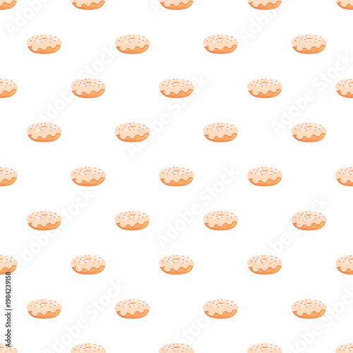 Donuts creating a seamless food pattern with sweet dessert snacks