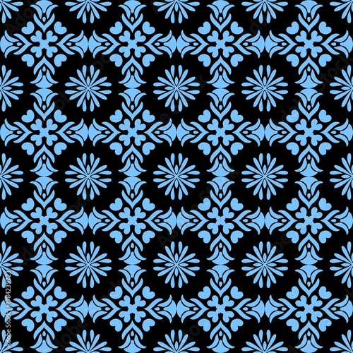 Blue flowerseamless pattern