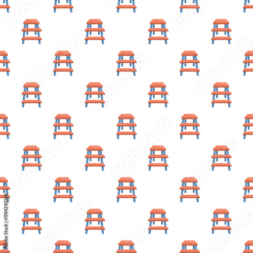 Stepladder tool elements forming a repeating pattern on white background