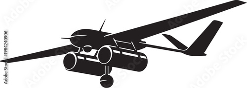 Airplane, aircraft, plane icon, black silhouette, vector graphic, transportation symbol, aviation logo