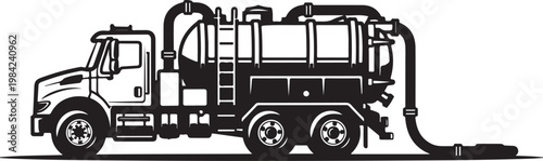 Vacuum truck, industrial vehicle, suction truck, heavy equipment