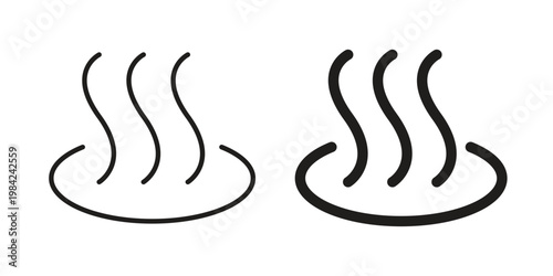 Onsen icon simple black and white line and clip art illustrations