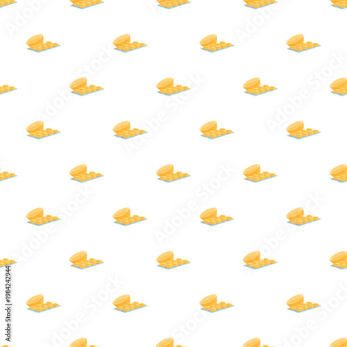 Lemon halves and cough drop blisters forming a repeating background pattern