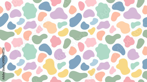 Pastel Abstract Confetti Pattern of Colorful Blobs.