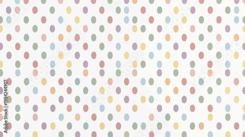 Colorful Polka Dot Pattern on White Background for Graphic Design.