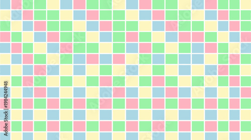 Pastel grid pattern with colorful squares arranged in diagonal stripes.