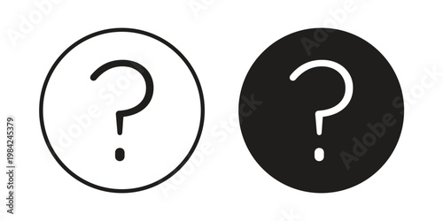 Question icon simple black and white line and clip art illustrations