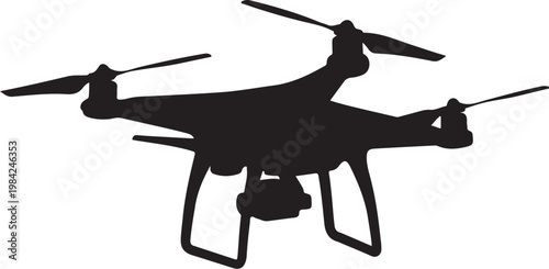 Drone, black drone, drone silhouette, aerial vehicle, quadcopter icon