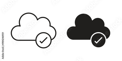Canvas Print Saved to drive icon simple black and white line and clip art illustrations