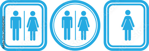 Bathroom icon set men women and accessible symbols for public restrooms
