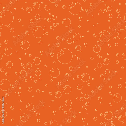 Bubble seamless pattern orange color