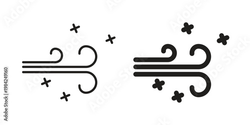 Snow blowing icon simple black and white line and clip art illustrations