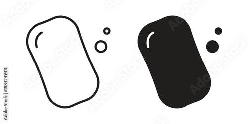 Soap icon simple black and white line and clip art illustrations