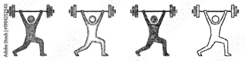 Sketch clean and jerk icon design set