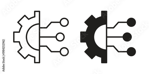 Transform icon simple black and white line and clip art illustrations