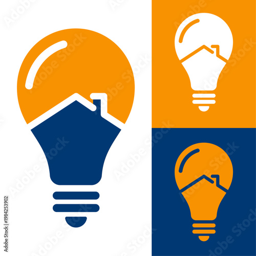 Light bulb growth chart icon, business idea analytics logo, innovation strategy concept vector