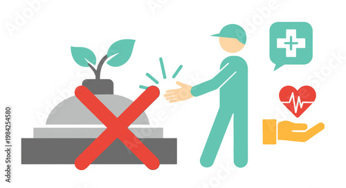 Protecting new life a doctor nurtures a seedling rejecting harm