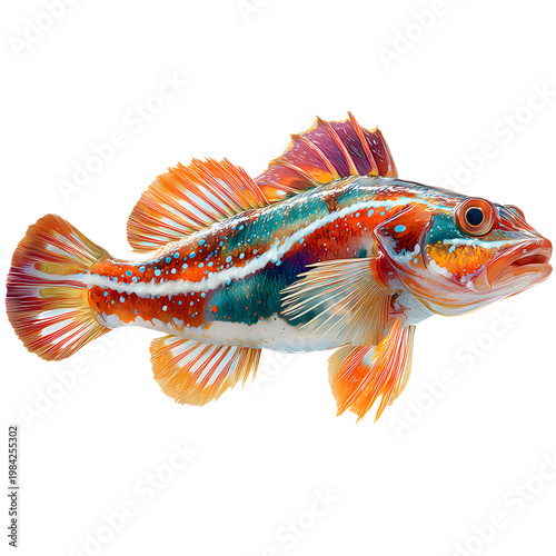  Grouper fish watercolor painting isolated on white background 