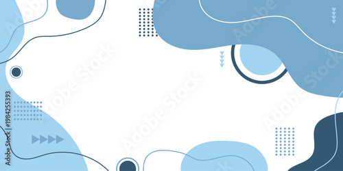 Soft blue shapes float against a clean white background