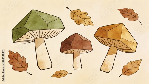 Falling Autumn Maple Leaves in 3D Claymation Style with Soft Matte Textures