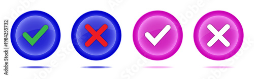 Colorful checkmark and cross icons