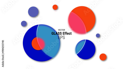 Vector glass effect colorful spheres