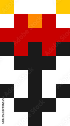 Floral Pixelated Ornament