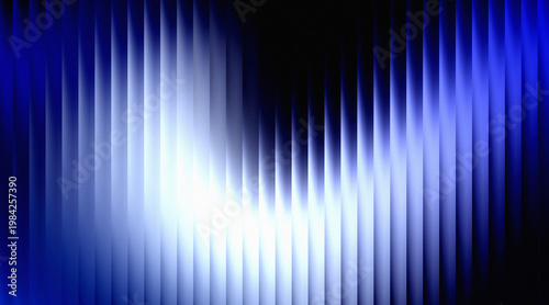 Tableau sur toile Vibrant digital glitch art featuring vertical blue and white stripes in a wave s