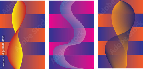 Vibrant Abstract Gradient Backgrounds Set,