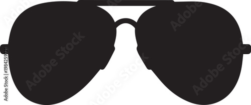 A minimalist silhouette of classic aviator sunglasses, capturing timeless style and sophistication, embodying a sense of mystery and coolness.