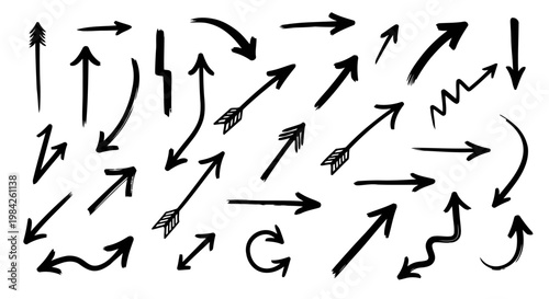 Black arrows on white background, hand-drawn directional arrows