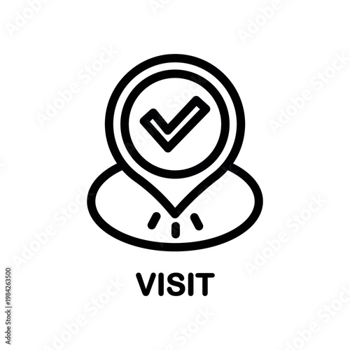 Visit icon. Thin line visit icon from artificial intellegence collection. Outline vector isolated on white background. Editable visit symbol.