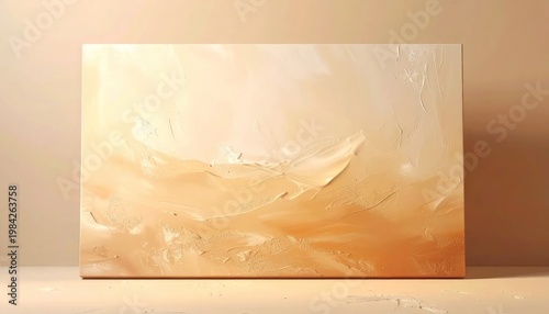 Abstract Golden Watercolor Painting with Subtle Textures.