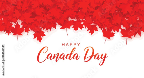 Canada day celebration graphic red and white design with festive text