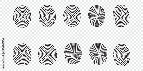 fingerprint vector icon Signature concept for password encryption . Set fingerprint scanning icon sign stock Fingerprint scanning icon .