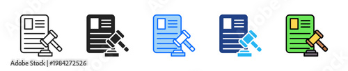 Corporate Law Icon Set Multiple Style Collection