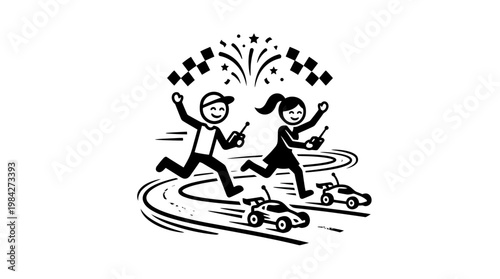 Kids Racing Remote Control Cars with Fireworks