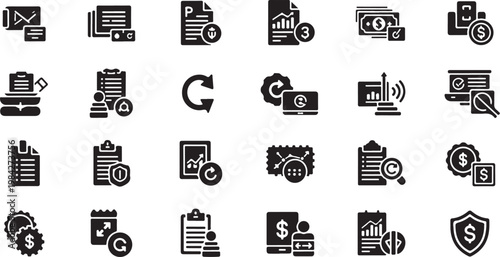 Financial icons for business and investment concepts