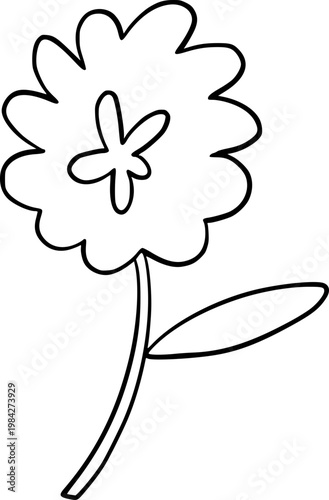 Hand Drawn Flower Outline Illustration