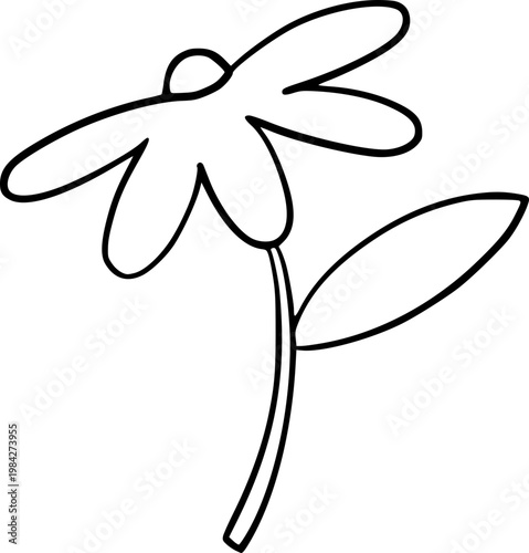 Hand Drawn Flower Outline Illustration