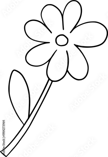 Hand Drawn Flower Outline Illustration