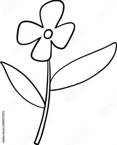 Hand Drawn Flower Outline Illustration