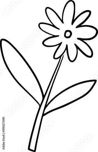 Hand Drawn Flower Outline Illustration