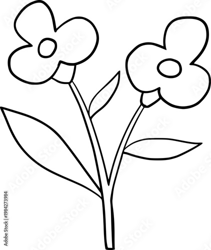 Hand Drawn Flower Outline Illustration