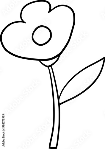 Hand Drawn Flower Outline Illustration