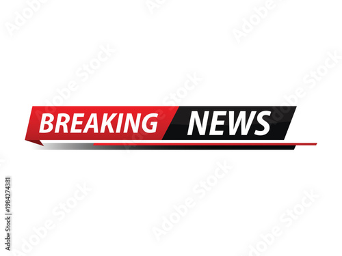 Breaking News Lower Third Banner - Red and Black Professional Broadcasting Vector Template