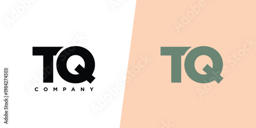 Letter T and Q, TQ logo design template. Minimal monogram initial based logotype.
