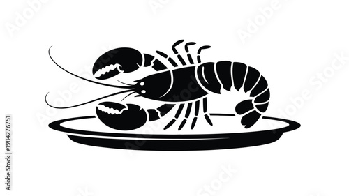 Freshly cooked lobster on a plate ready to be served as delicious seafood