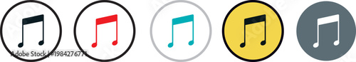 Popular music streaming platform icon set, professional vector illustration of digital audio service symbols.