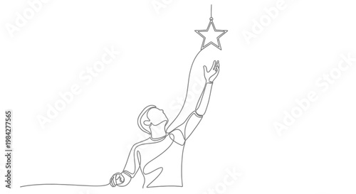 Man reaching for a shining star.